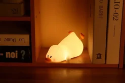 Clumsy Duck Night Light Bordlampe, White/Orange