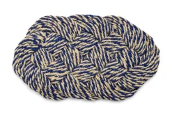 Coco Swirl Dørmåtte, Blue/Off White, 40x80 cm