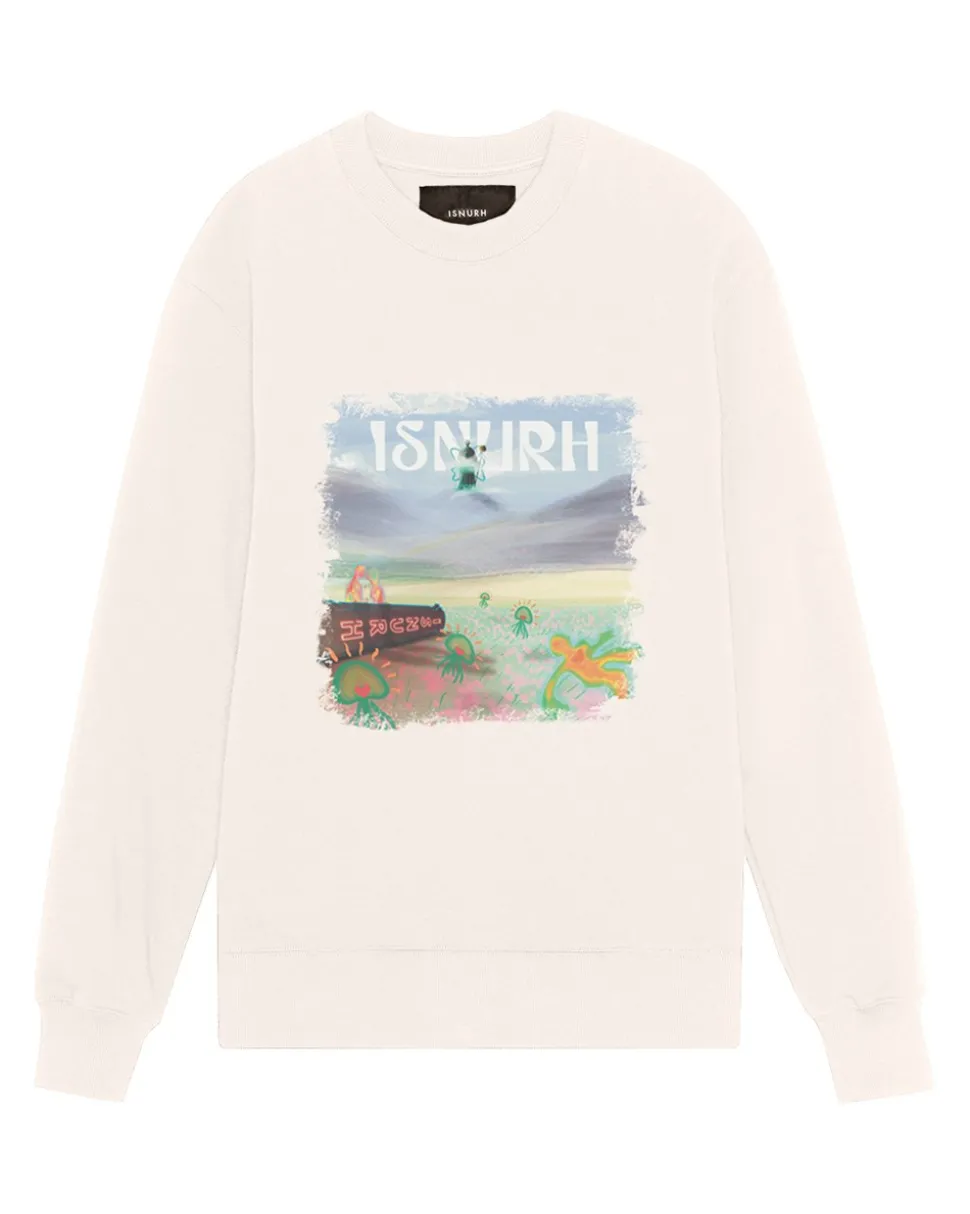 Collage Crewneck Sweatshirt, Off White, XXL