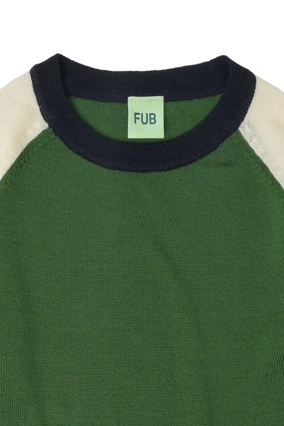 Colour Block Strik Bluse, Forest, 90 cm