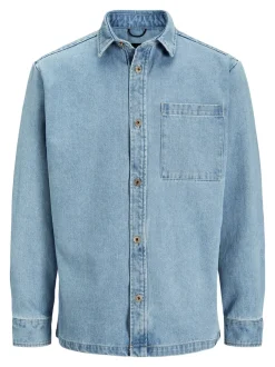 Colter Denim Overshirt, Light Blue Denim, XXL