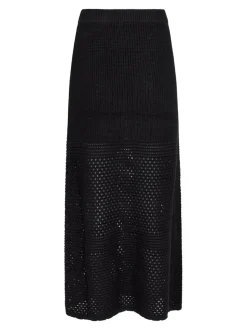 Como Crochet Knit Nederdel, Sort, 34