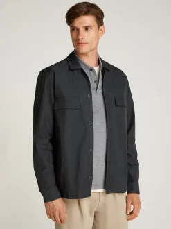 Cotton Blend Overshirt, Ck Black, S