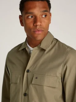 Cotton Blend Overshirt, Tarmac, S