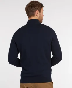 Cotton Half Zip Striktrøje, Navy, S