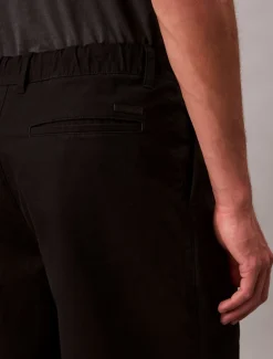 Cotton Pleated Half Elastic Bukser, Black, 34