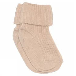 Cotton Rib Baby Strømper, Rose Dust, 25-28