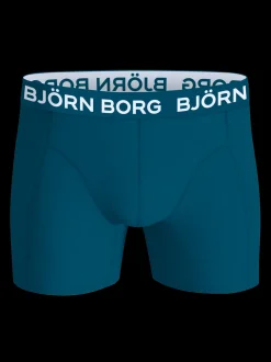 Cotton Stretch 5-pak Boxershorts, Blå/Grøn/Print, L