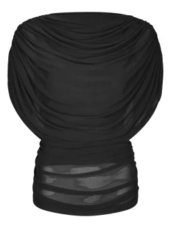 Cottuna Drapy Mesh Top, Black, 36