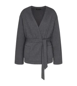 Cozy Comfort Quilted Robe Bluse, Dark Grey Melange, 44
