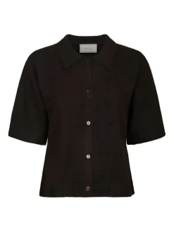 Cunna Knit Bluse, Dark Brown, 40