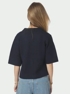 Cunna Knit Bluse, Navy, 38