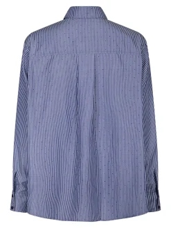 Dalma B Stripe Stone Skjorte, Midnight Blue, 38