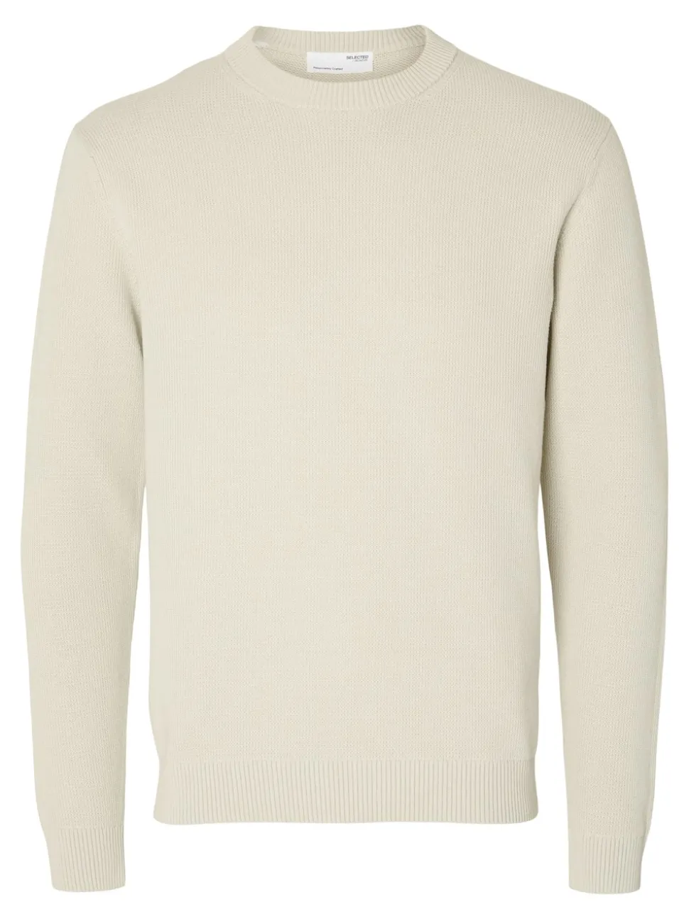 Dane Structure Crew Neck Striktrøje, Oatmeal, L