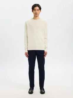 Dane Structure Crew Neck Striktrøje, Oatmeal, L