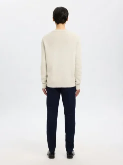 Dane Structure Crew Neck Striktrøje, Oatmeal, L