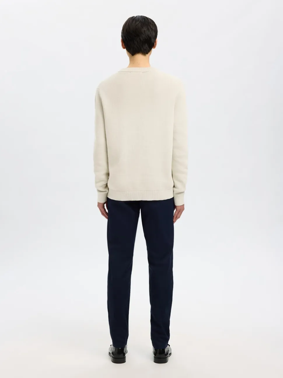 Dane Structure Crew Neck Striktrøje, Oatmeal, L