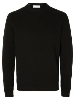 Dane Structure Crew Neck Striktrøje, Black, XL