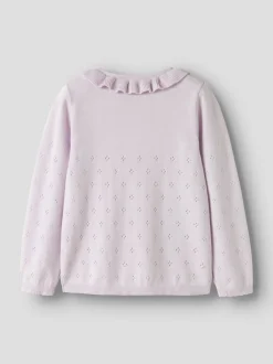 Diame Knit Cardigan, Lavender Fog, 116 cm