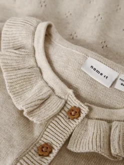 Diame Knit Cardigan, Peyote Melange, 116 cm