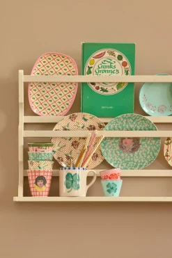 Diamond Christmas Tree Rektangulær Tallerken, Cream/Green, 16x23 cm