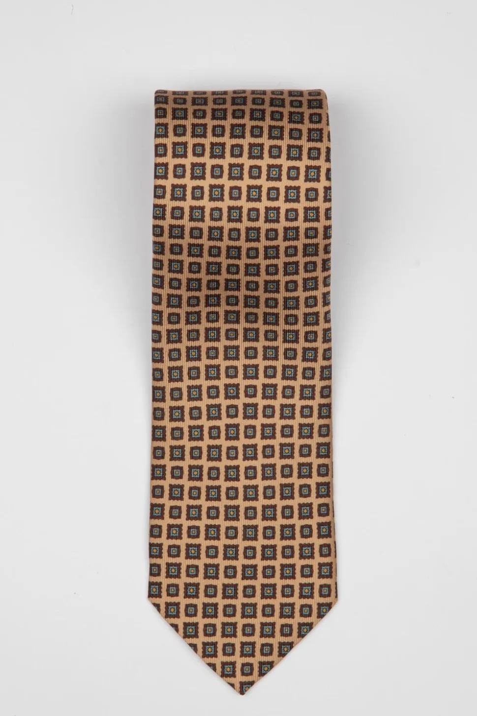 Diamond Silk Slips, Beige Brown Blue