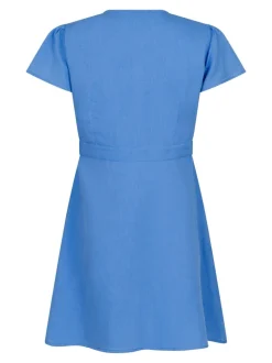 Diara Linen Kjole, Dusty Blue, 40