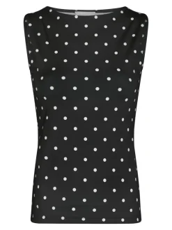 Ditty Jersey Dot Top, Black, 40