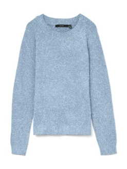 Doffy LS Striktrøje, Cashmere Blue Melange, M