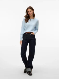 Doffy LS Striktrøje, Cashmere Blue Melange, M