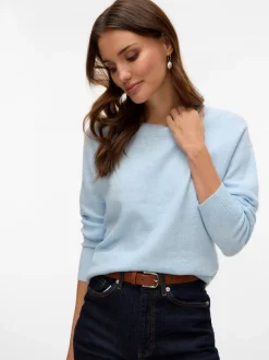 Doffy LS Striktrøje, Cashmere Blue Melange, M