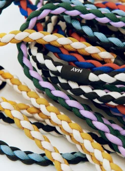 Dog Braided Adjustable Hundesnor, Off White/Ochre