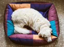 Dog Large Hundeseng, Burgundy/Green