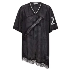 Drift Asym Lace T-shirt, Black, S