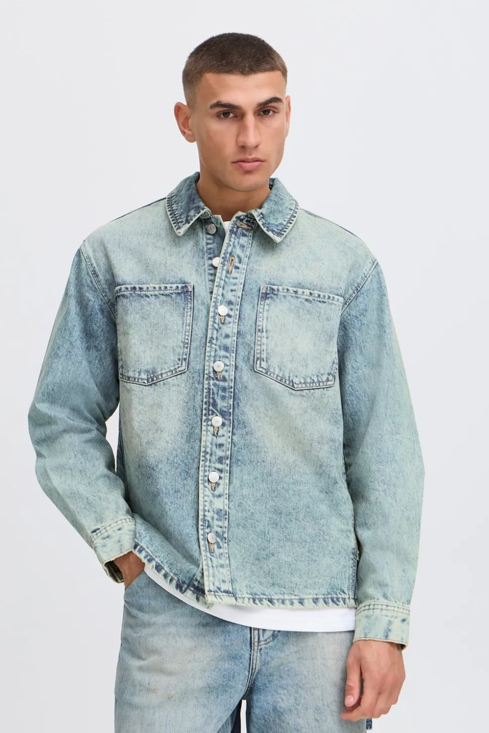 Drip Overshirt, Middle Vintage Blue Denim, L