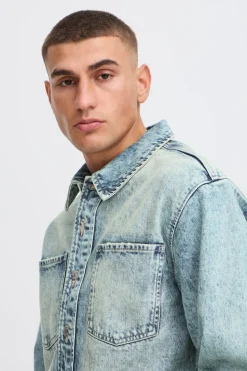 Drip Overshirt, Middle Vintage Blue Denim, L