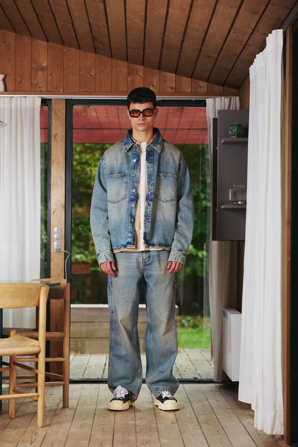 Drip Overshirt, Middle Vintage Blue Denim, L