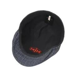 Driver 52 Wool Mix Flatcap, Navy Check, M