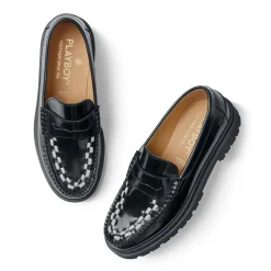 Duncan Loafers, Black/White Polido, 46