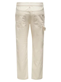 Edge Loose Workwear Bukser, Ecru, W32/L34