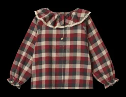 Elin Bluse, Red Blue Check, 128 cm