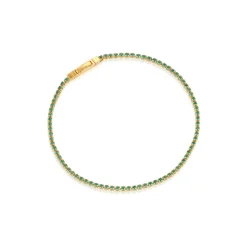 Ellera Armbånd, Guld/Grøn, 18 cm