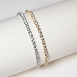 Ellera Grande Armbånd, Guld/Hvid, 17 cm