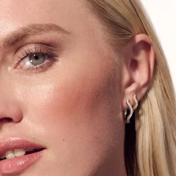 Ellera Waves Grande Øreringe, Gold Plated