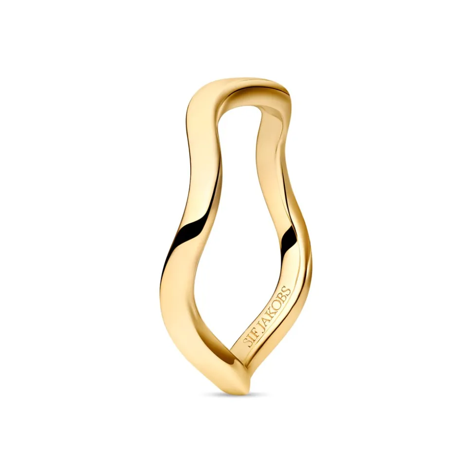 Ellera Waves Pianura Ring, Gold Plated, 54