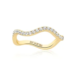 Ellera Waves Ring, Gold Plated, 52