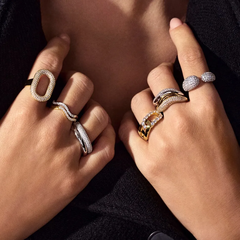 Ellera Waves Ring, Silver, 56