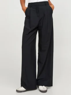 Ellis Wide Højtaljede Bukser, Black, S/L32