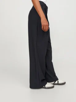 Ellis Wide Højtaljede Bukser, Black, S/L32