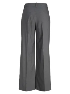 Ellis Wide Højtaljede Bukser, Dark Grey Melange, M/L32